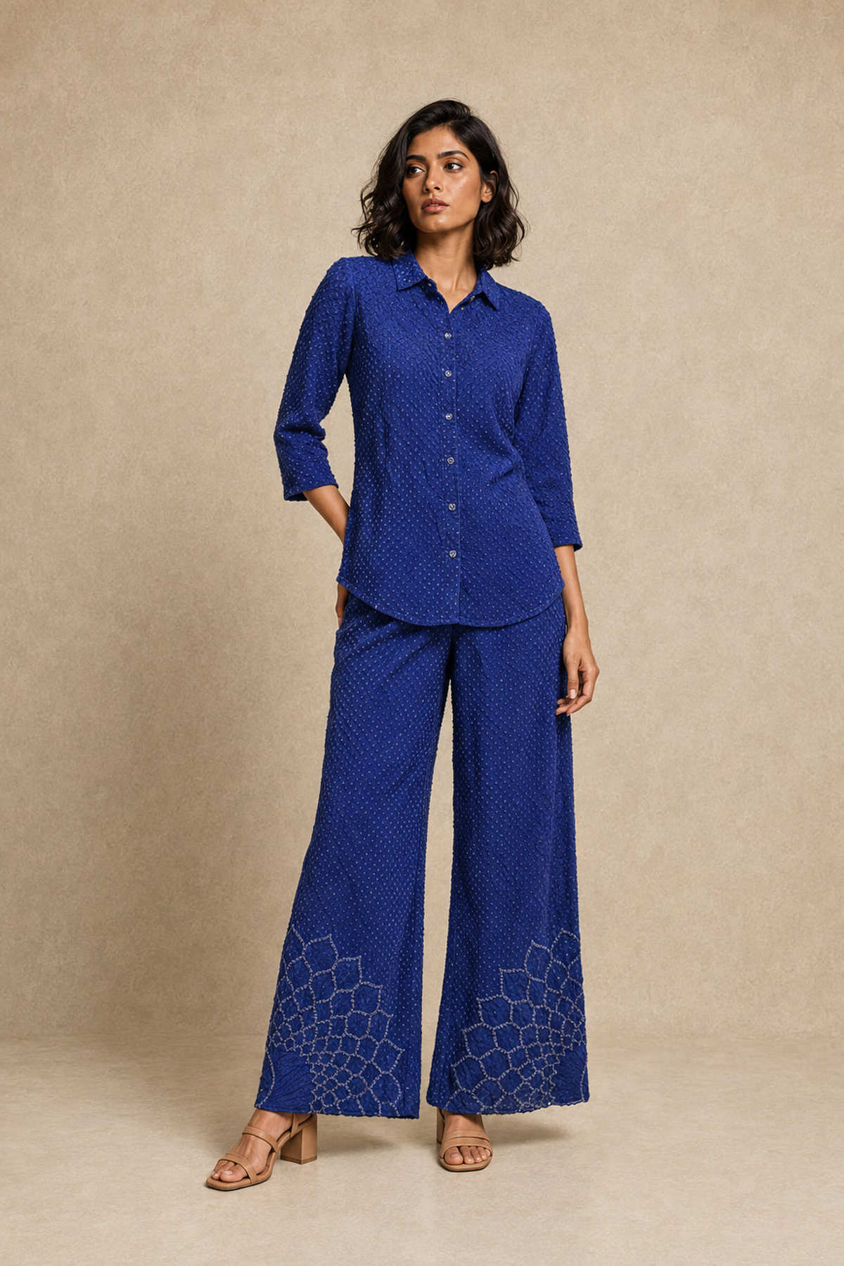 Rai Bandhani Shirt With Back Buttons