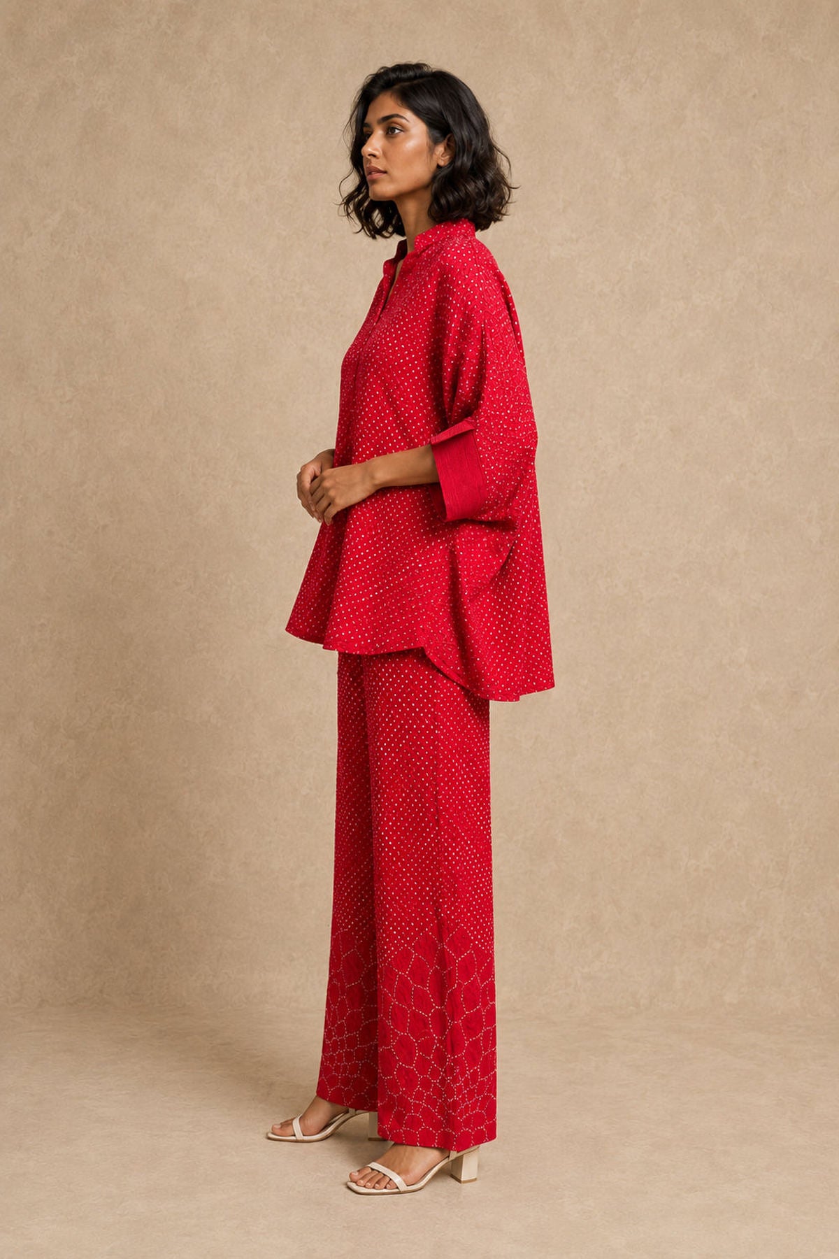 Crushed Bandhani Slit Pant