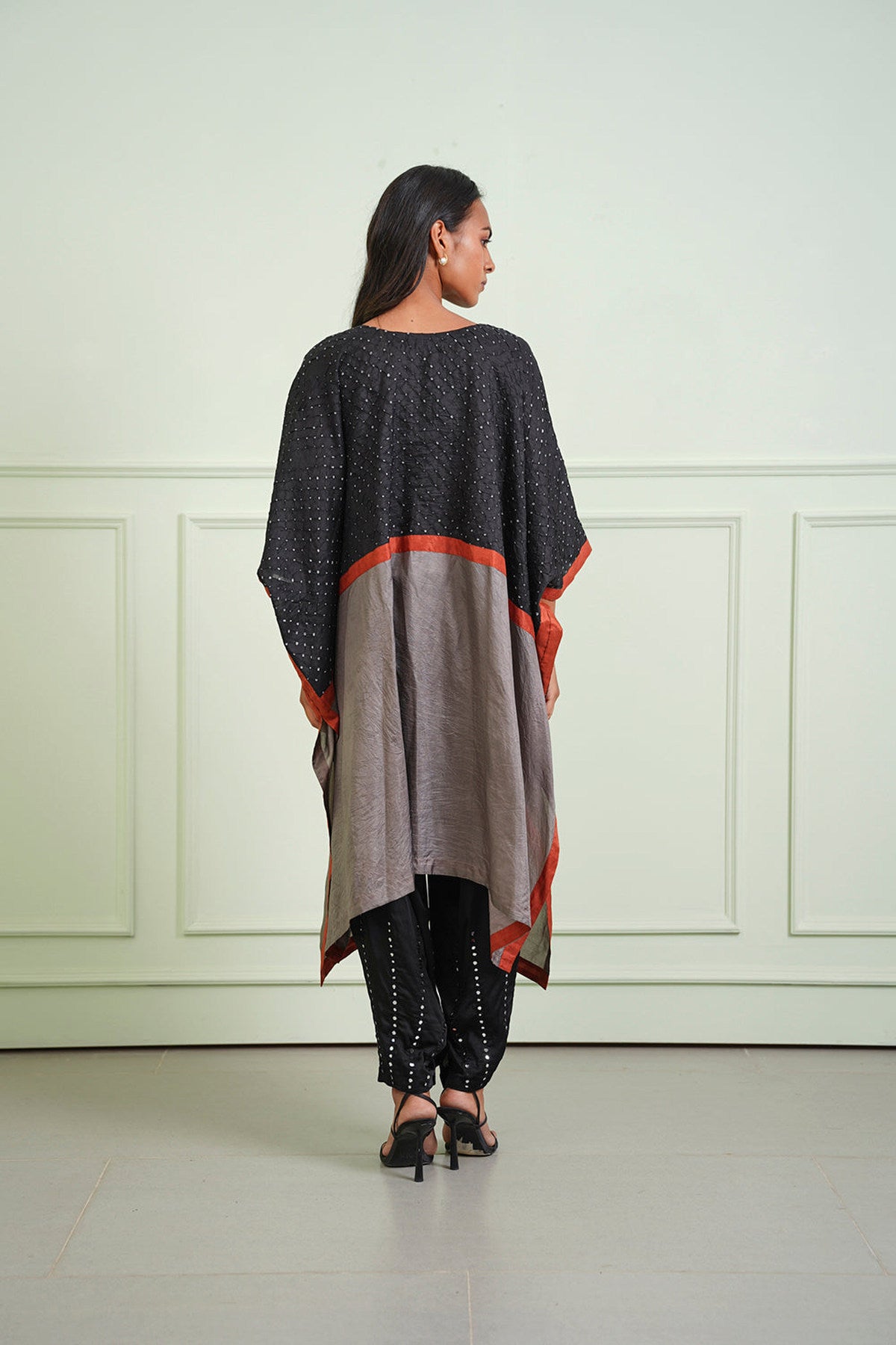 Bandhani Color Block Kaftan Tunic