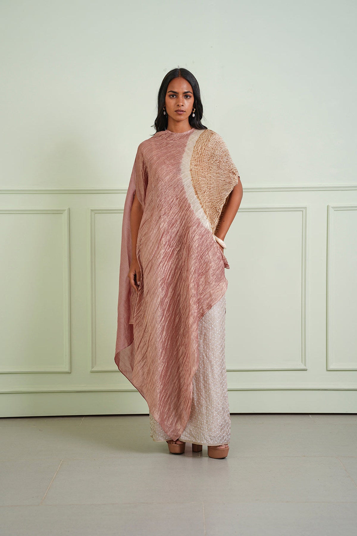 Shibori Tissue Asym Dress