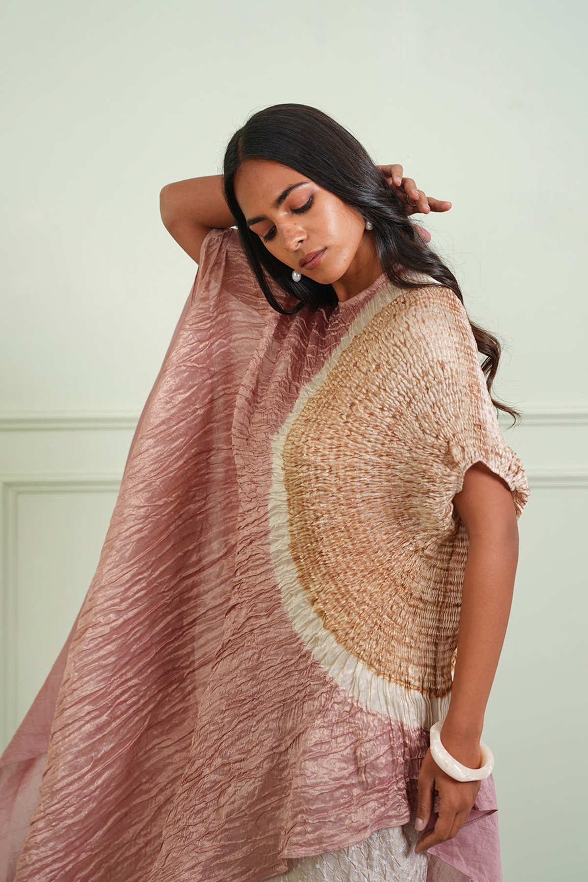 Shibori Tissue Asym Dress