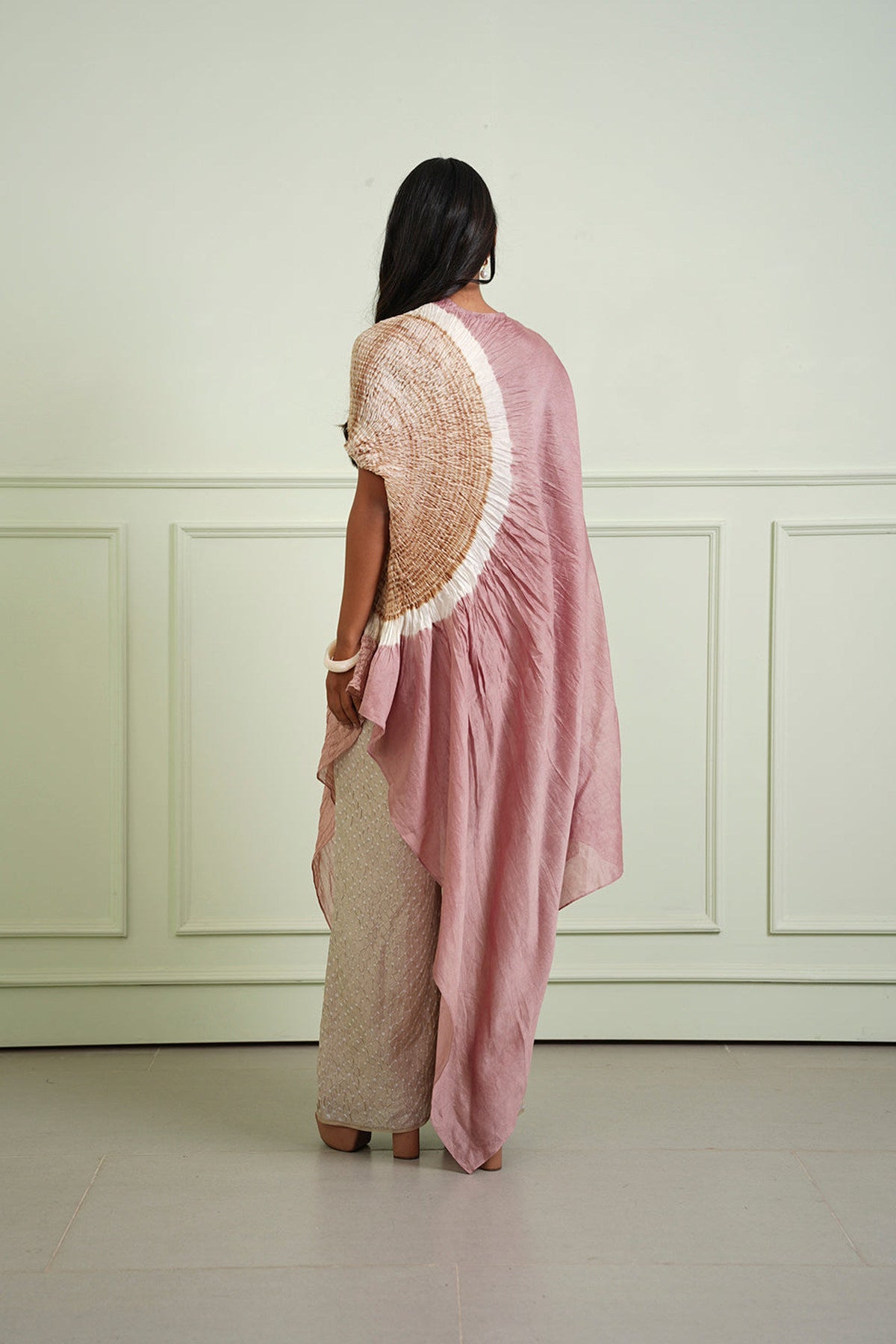 Shibori Tissue Asym Dress