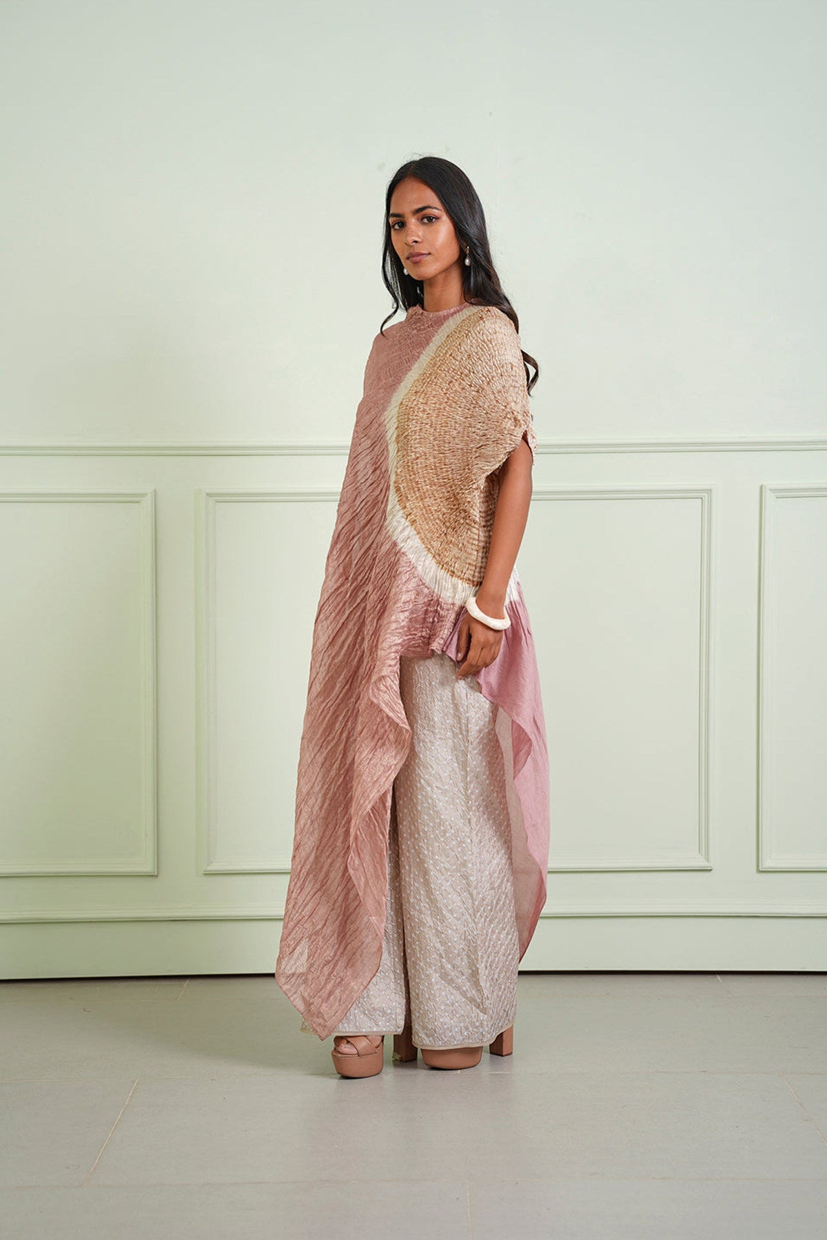 Shibori Tissue Asym Dress