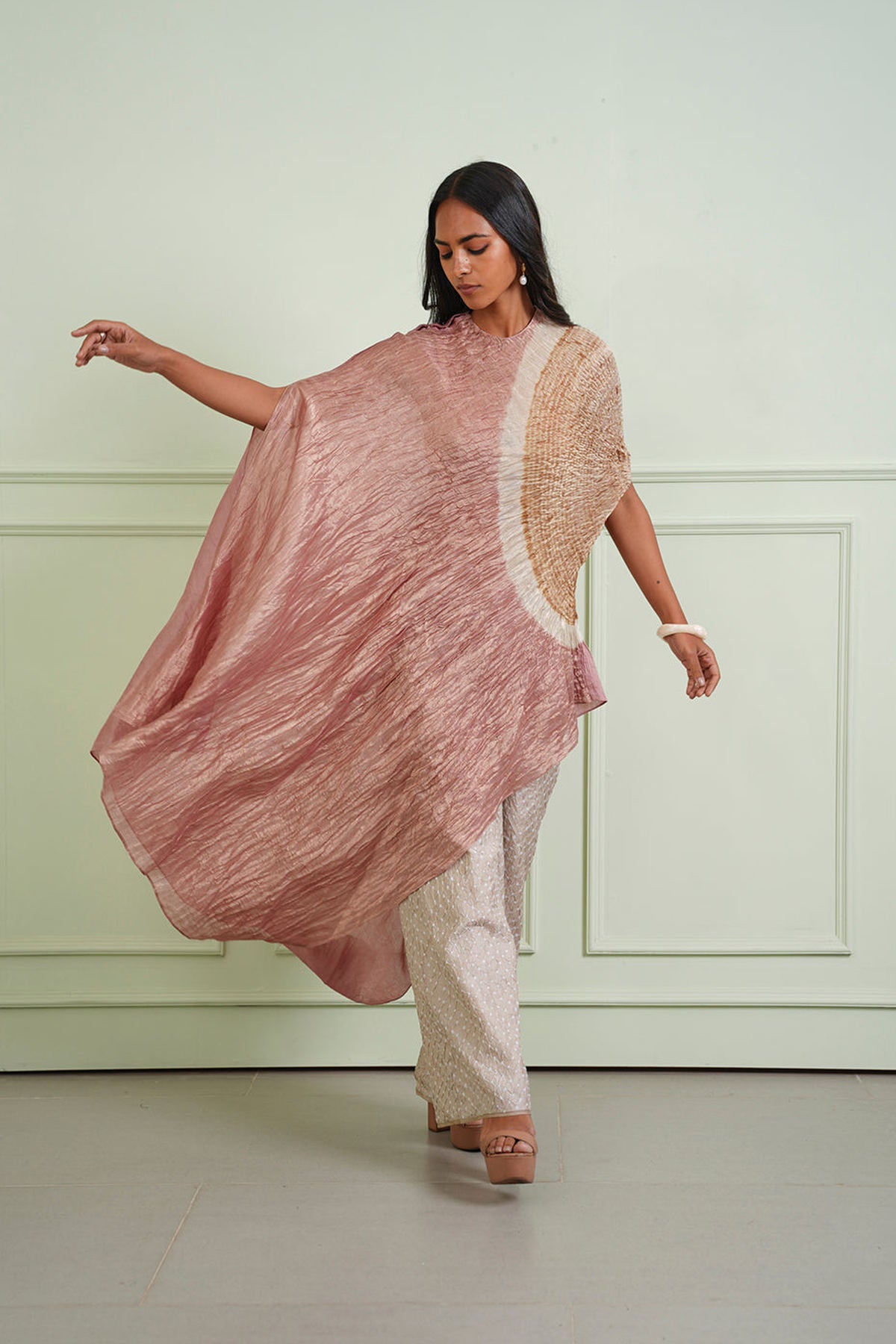 Shibori Tissue Asym Dress