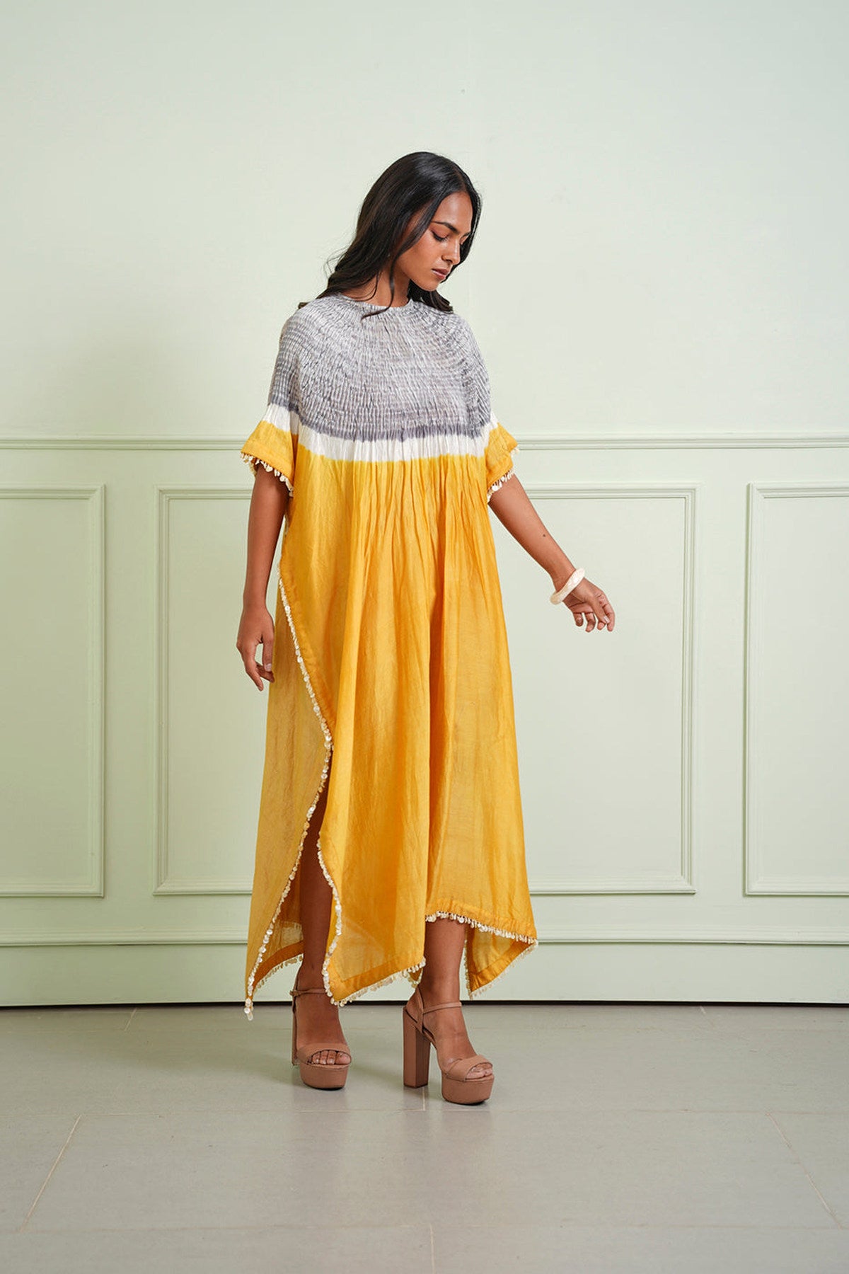 Shibori Tissue Kaftan