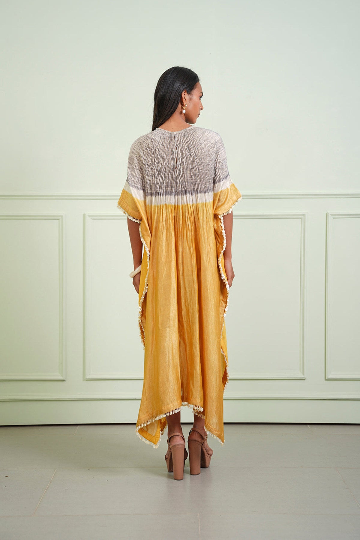 Shibori Tissue Kaftan