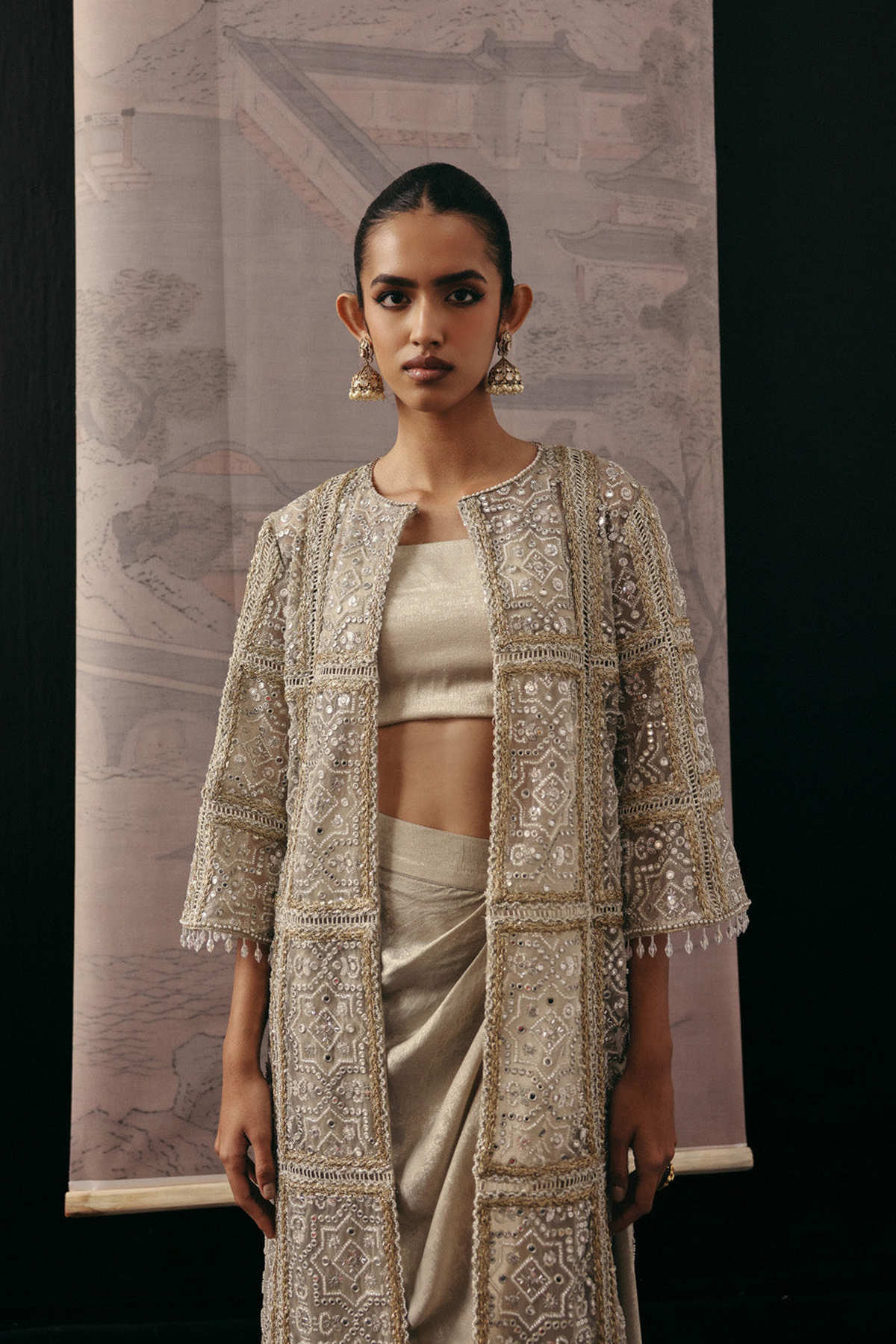 Mirrorwork Multi Panel Long Jacket