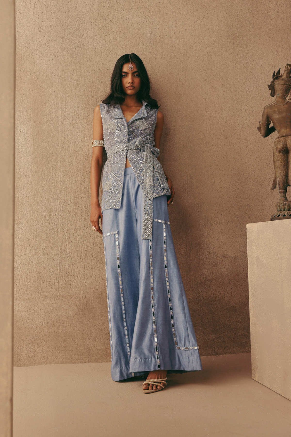 Hand Embroidered Flared Pants