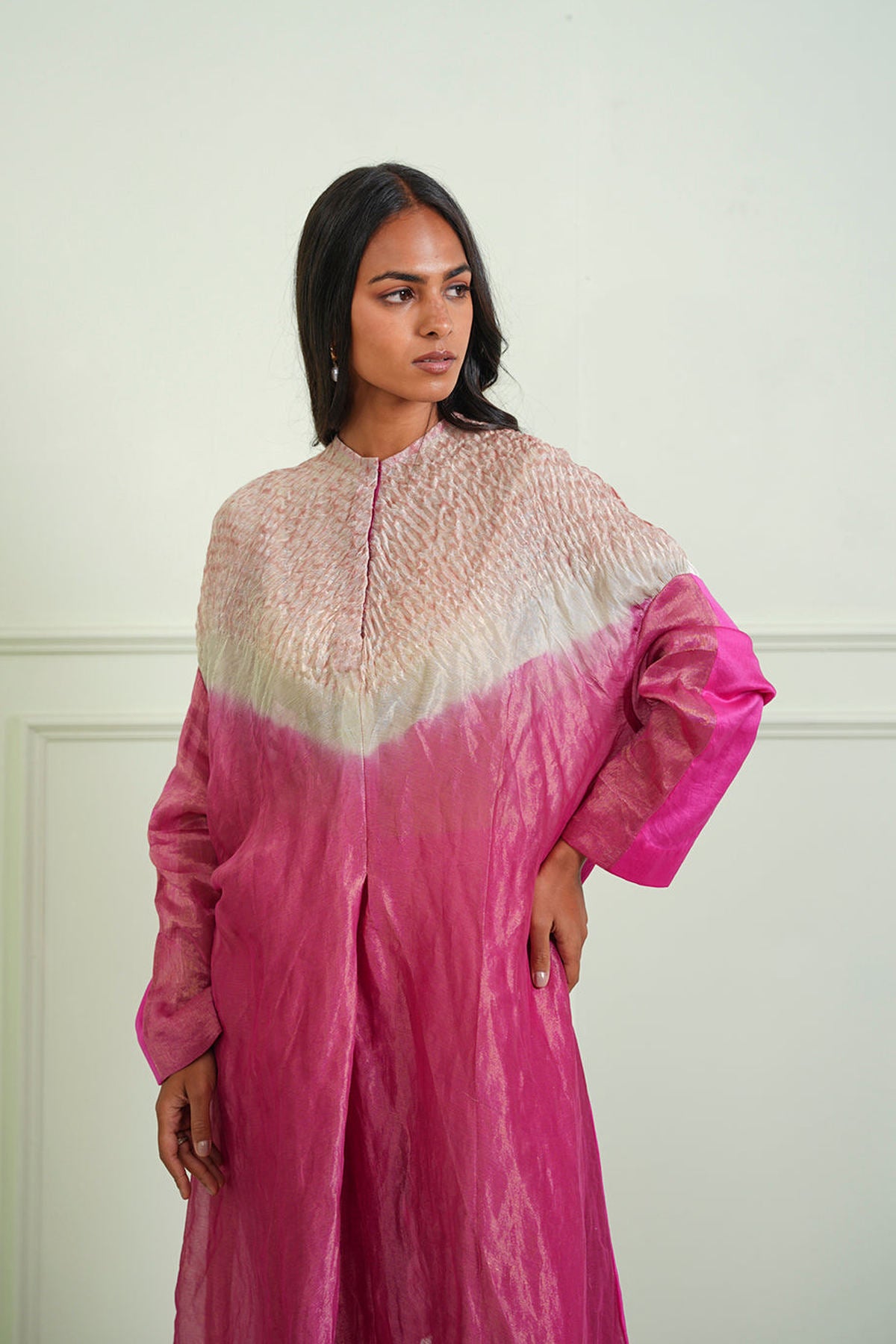 Shibori Tissue Short Kurta