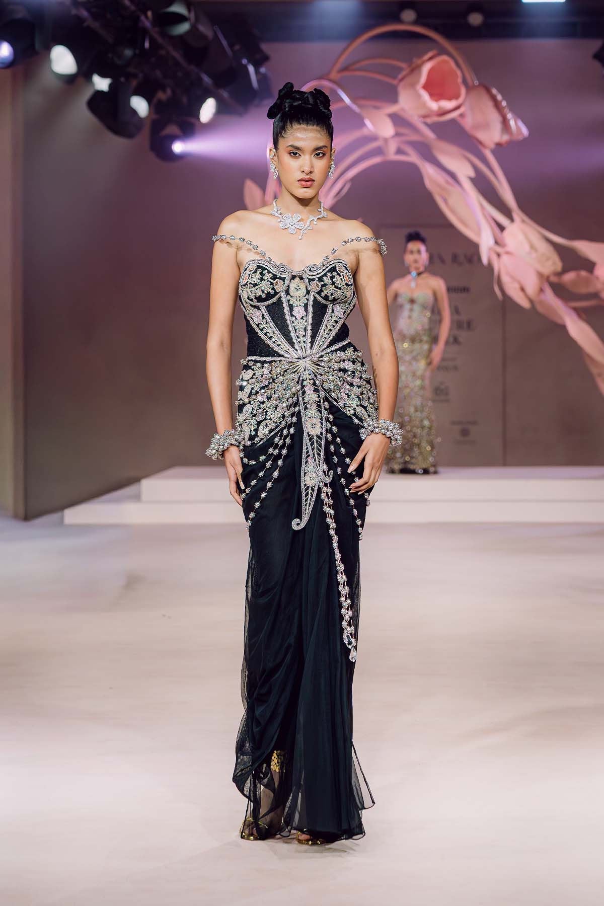 Menaka - black tulle gown