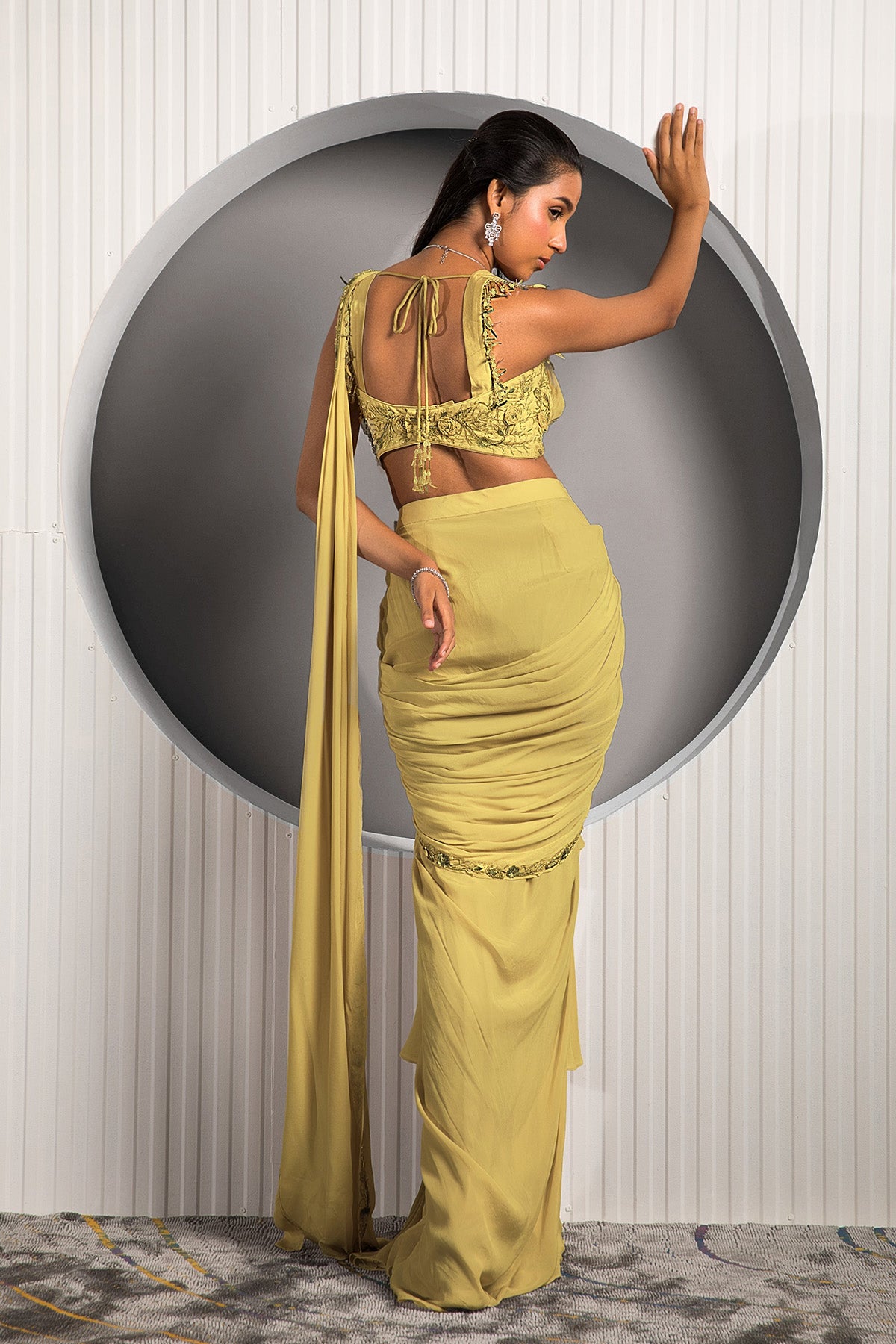 Gold Tan Saree