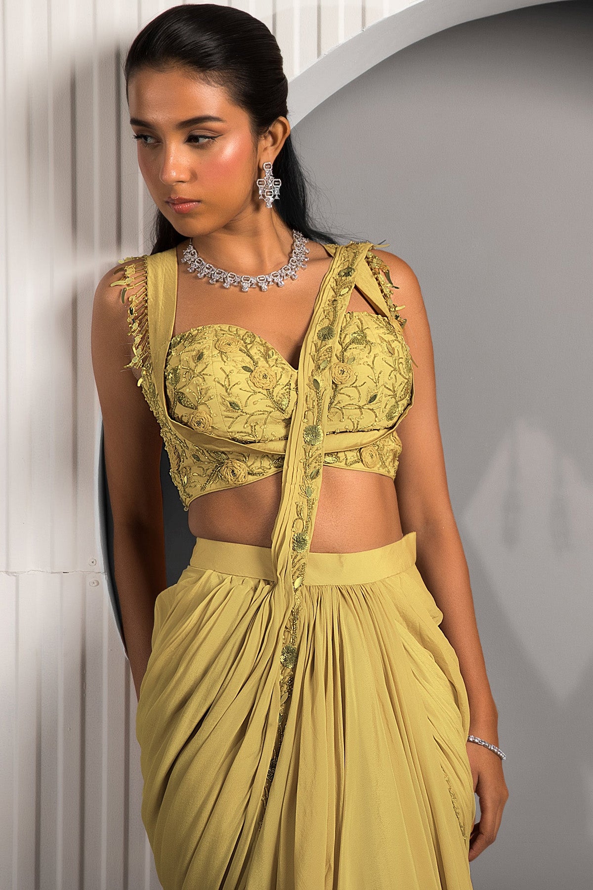 Gold Tan Saree