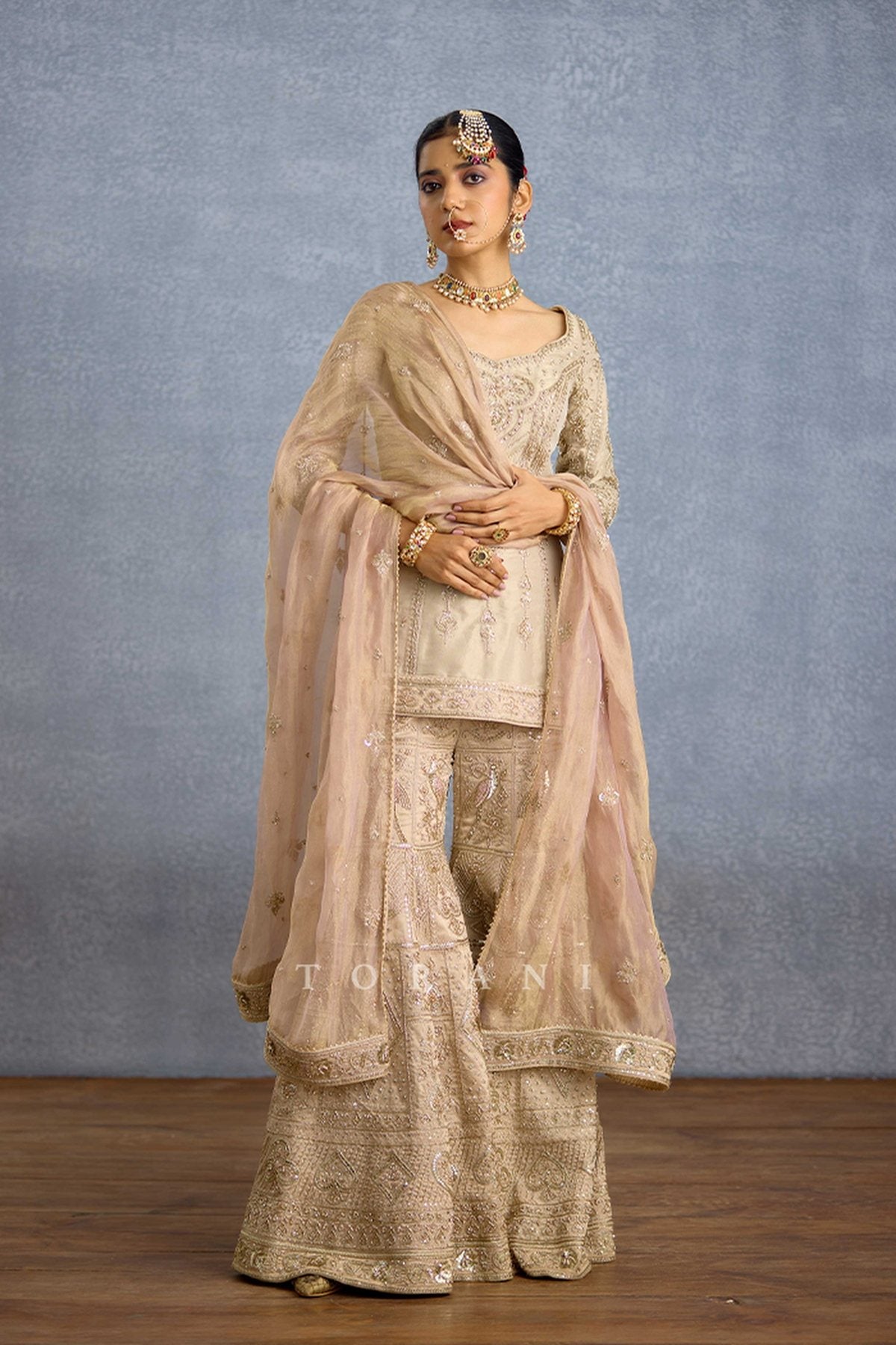 Zard Noor Malka Gharara Set